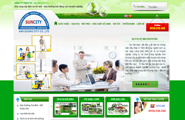 các module khi thiết kế website dịch vụ vệ sinh
